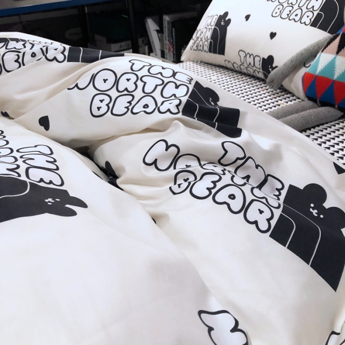 91家纺网 家纺一手货源 找家纺 HL原创 2021新款INS风四件套 卡拉熊