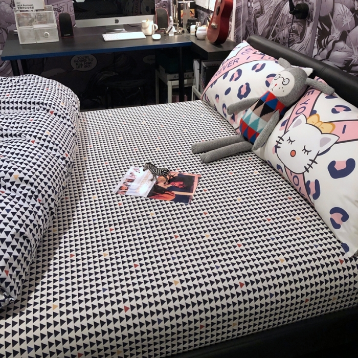 91家纺网 家纺一手货源 找家纺 HL原创 2021新款INS风四件套 凯丽猫咪