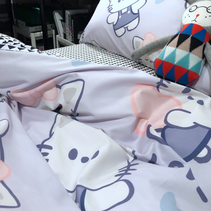 91家纺网 家纺一手货源 找家纺 HL原创 2021新款INS风四件套 可爱猫