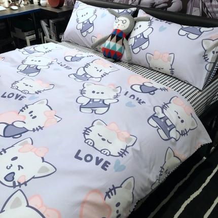 HL原创 2021新款INS风四件套 可爱猫