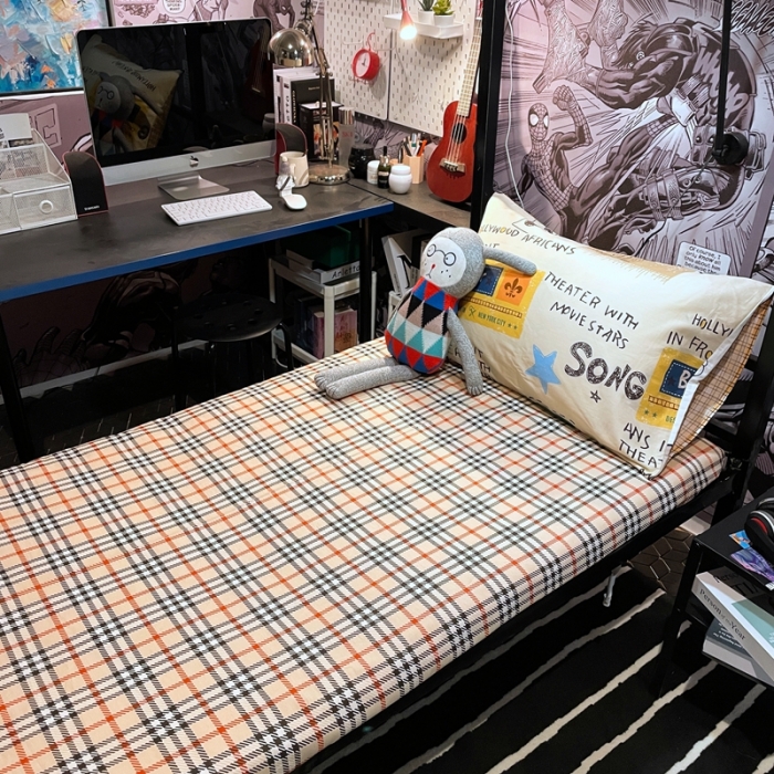 91家纺网 家纺一手货源 找家纺 HL原创 2021新款学生宿舍四件套 涂鸦日记