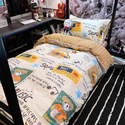 HL原创 2021新款学生宿舍四件套 涂鸦日记