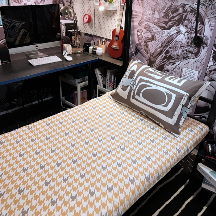 91家纺网 家纺一手货源 找家纺 HL原创 2021新款学生宿舍四件套 汪星人