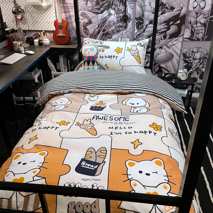 91家纺网 家纺一手货源 找家纺 HL原创 2021新款学生宿舍四件套 小美好