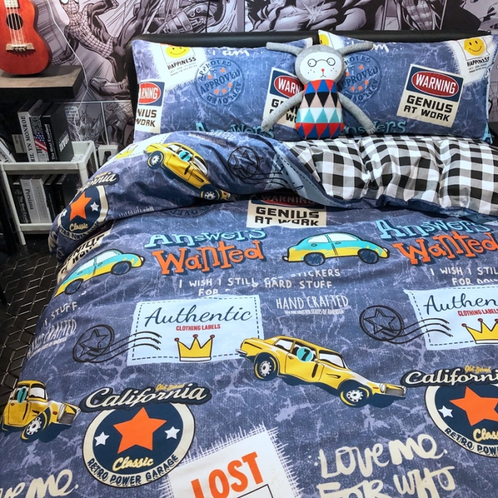 91家纺网 家纺一手货源 找家纺 HL原创 2021新款INS风四件套 酷酷牛仔