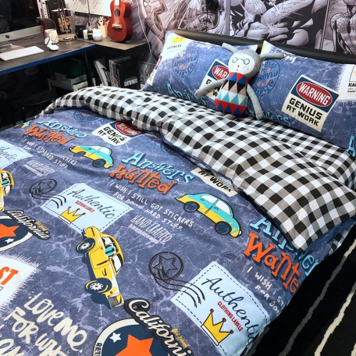 91家纺网 家纺一手货源 找家纺 HL原创 2021新款INS风四件套 酷酷牛仔