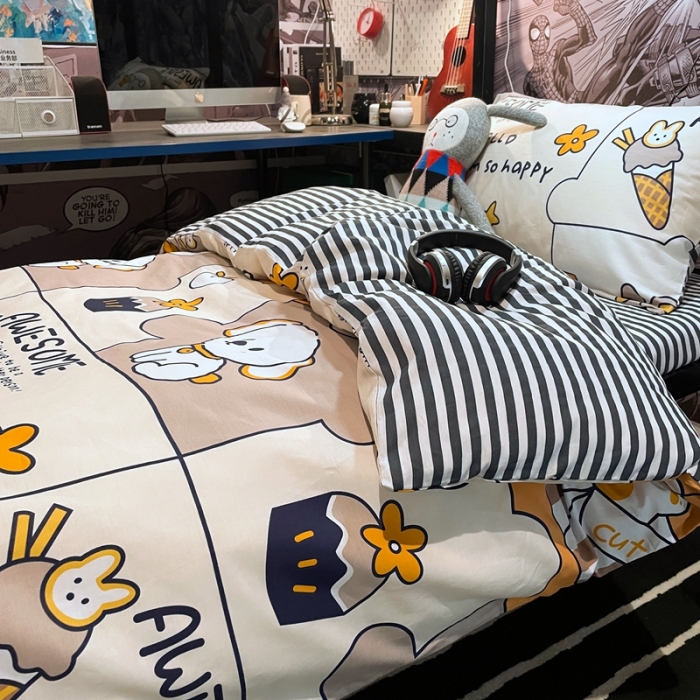 91家纺网 家纺一手货源 找家纺 HL原创 2021新款学生宿舍四件套 小美好