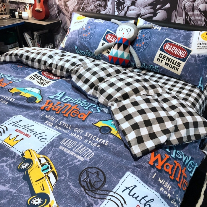 91家纺网 家纺一手货源 找家纺 HL原创 2021新款INS风四件套 酷酷牛仔