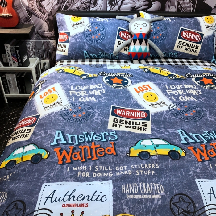 91家纺网 家纺一手货源 找家纺 HL原创 2021新款INS风四件套 酷酷牛仔