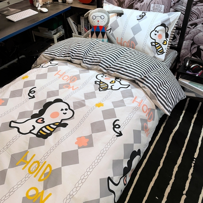 91家纺网 家纺一手货源 找家纺 HL原创 2021新款学生宿舍四件套 幸运龙