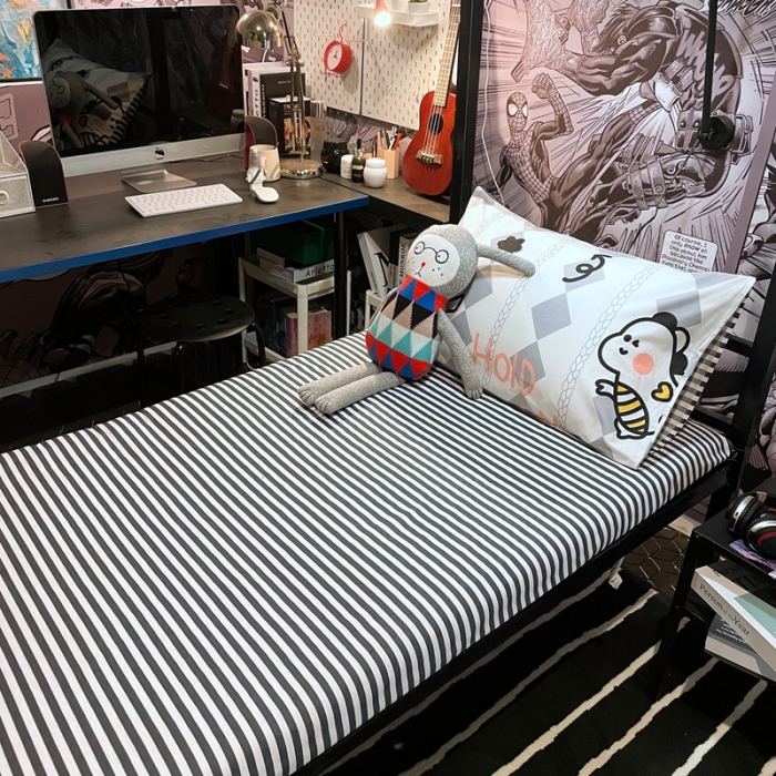 91家纺网 家纺一手货源 找家纺 HL原创 2021新款学生宿舍四件套 幸运龙