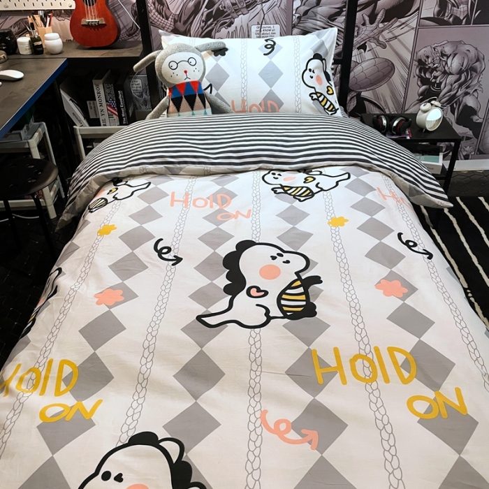 91家纺网 家纺一手货源 找家纺 HL原创 2021新款学生宿舍四件套 幸运龙