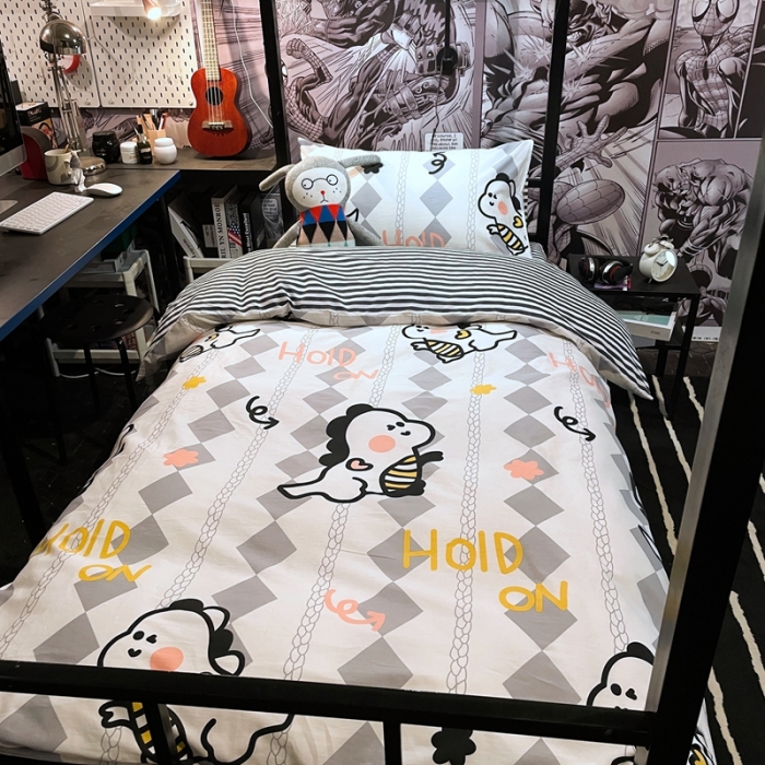 91家纺网 家纺一手货源 找家纺 HL原创 2021新款学生宿舍四件套 幸运龙