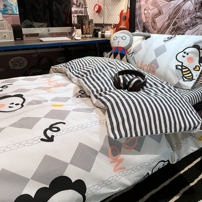 91家纺网 家纺一手货源 找家纺 HL原创 2021新款学生宿舍四件套 幸运龙