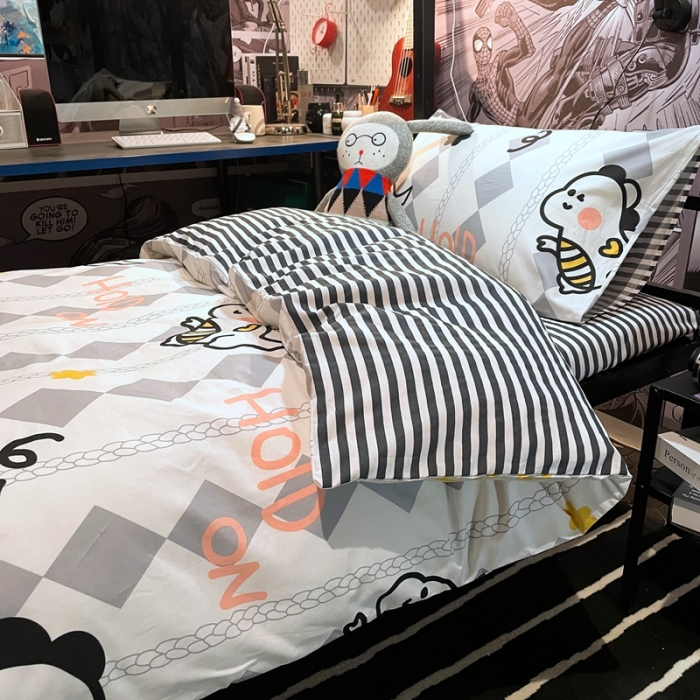 91家纺网 家纺一手货源 找家纺 HL原创 2021新款学生宿舍四件套 幸运龙