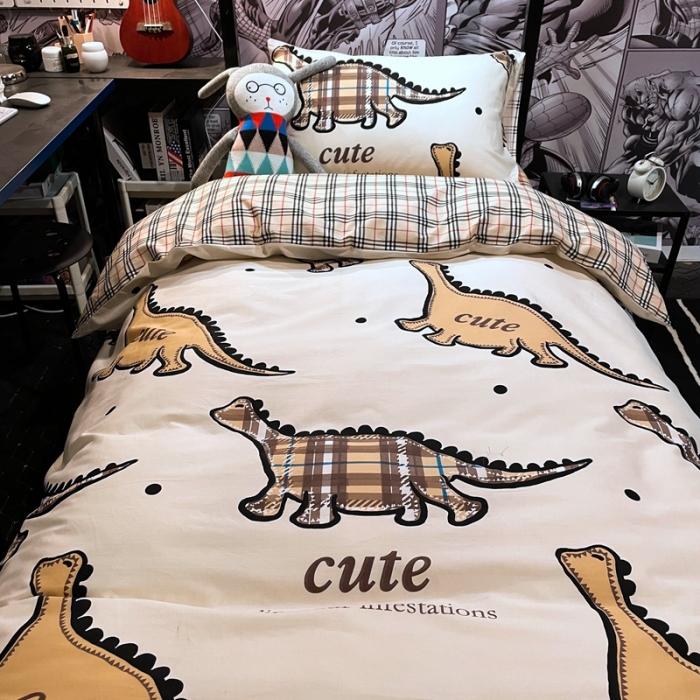 91家纺网 家纺一手货源 找家纺 HL原创 2021新款学生宿舍四件套 侏罗记