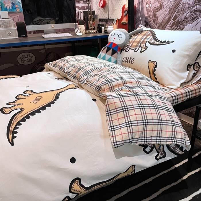 91家纺网 家纺一手货源 找家纺 HL原创 2021新款学生宿舍四件套 侏罗记