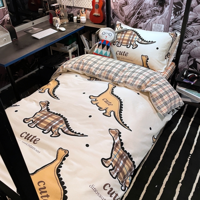 91家纺网 家纺一手货源 找家纺 HL原创 2021新款学生宿舍四件套 侏罗记