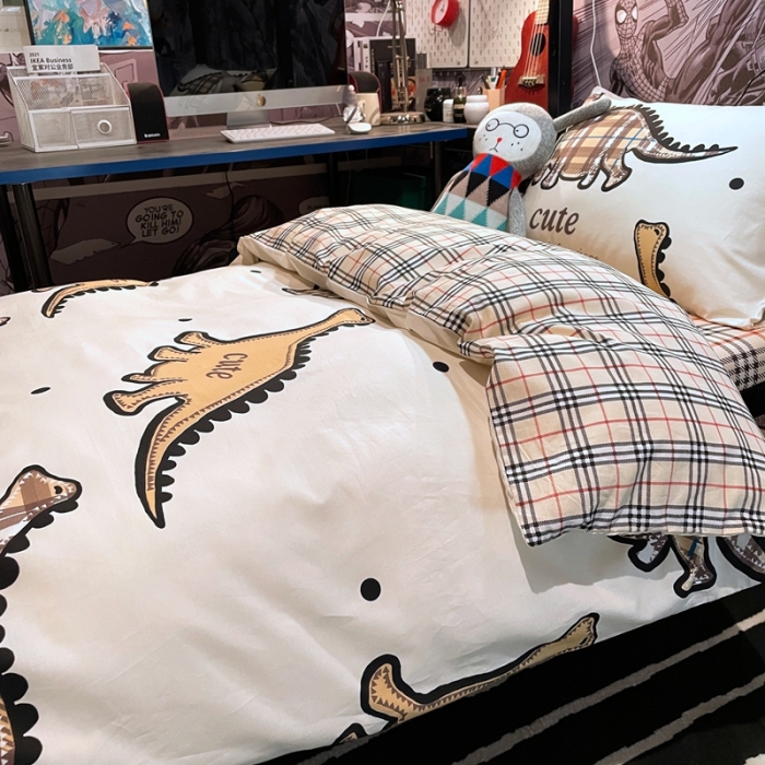 91家纺网 家纺一手货源 找家纺 HL原创 2021新款学生宿舍四件套 侏罗记