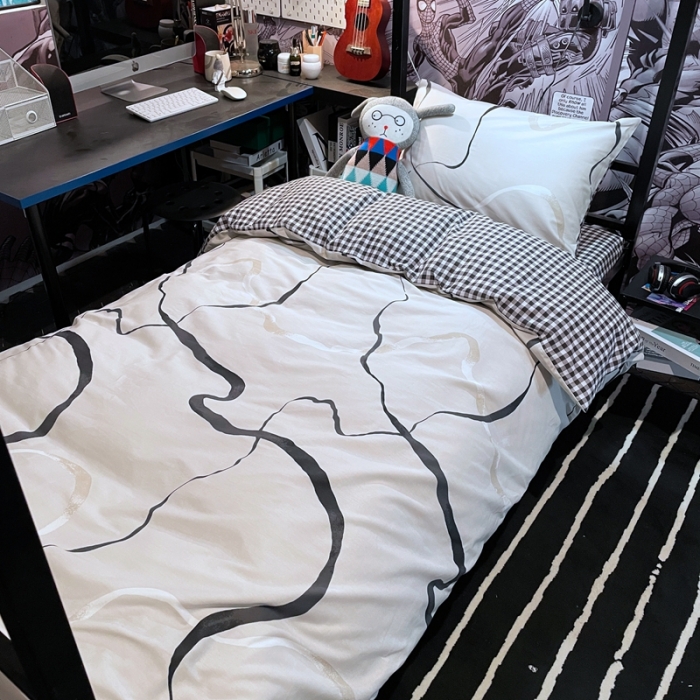 91家纺网 家纺一手货源 找家纺 HL原创 2021新款学生宿舍四件套 自由