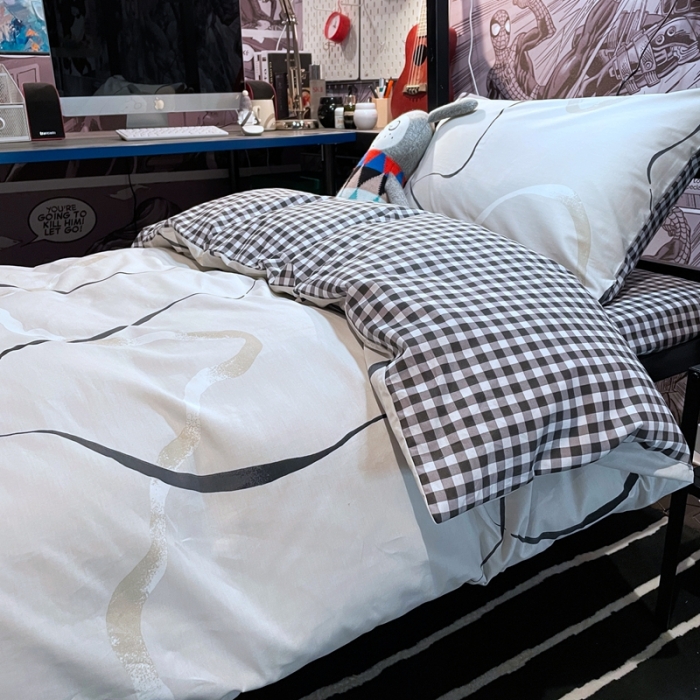 91家纺网 家纺一手货源 找家纺 HL原创 2021新款学生宿舍四件套 自由