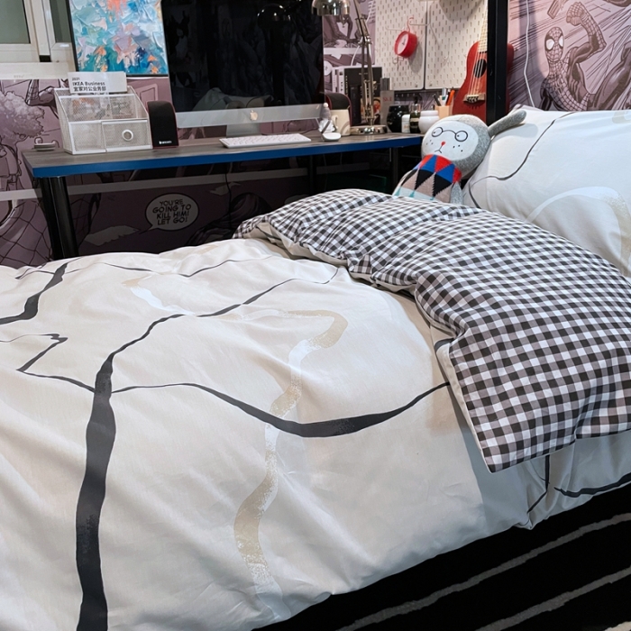 91家纺网 家纺一手货源 找家纺 HL原创 2021新款学生宿舍四件套 自由