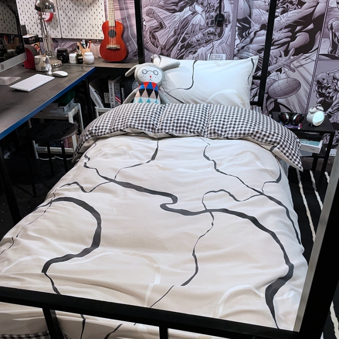 91家纺网 家纺一手货源 找家纺 HL原创 2021新款学生宿舍四件套 自由