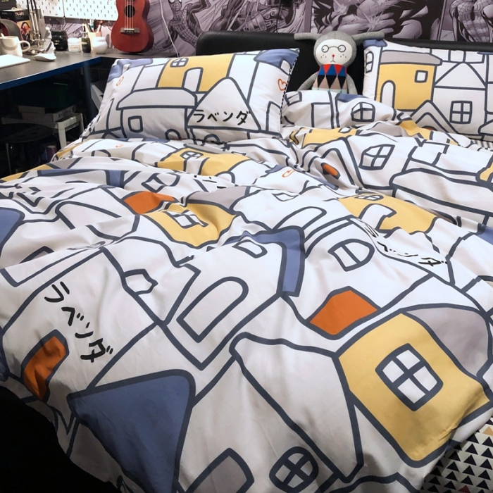 91家纺网 家纺一手货源 找家纺 HL原创 2021新款INS风四件套 暖屋