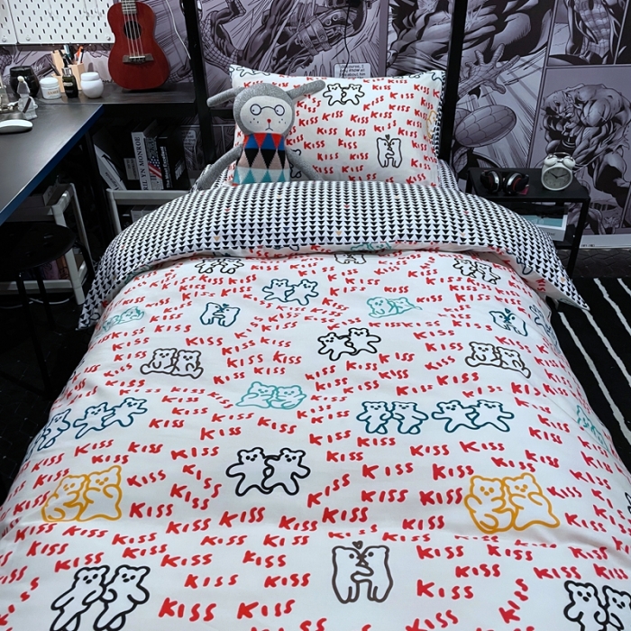 91家纺网 家纺一手货源 找家纺 HL原创 2021新款学生宿舍四件套 好朋友