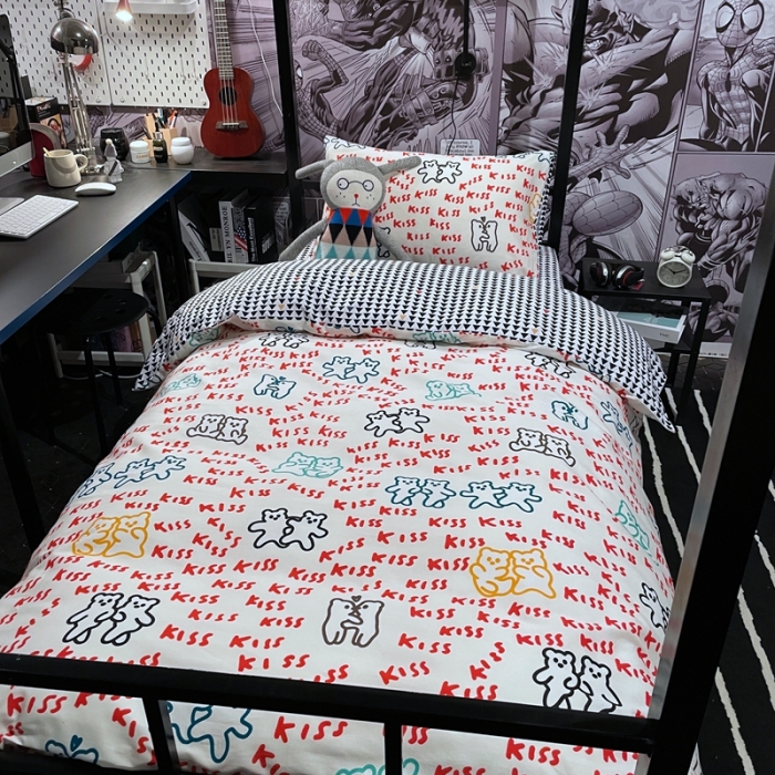 91家纺网 家纺一手货源 找家纺 HL原创 2021新款学生宿舍四件套 好朋友