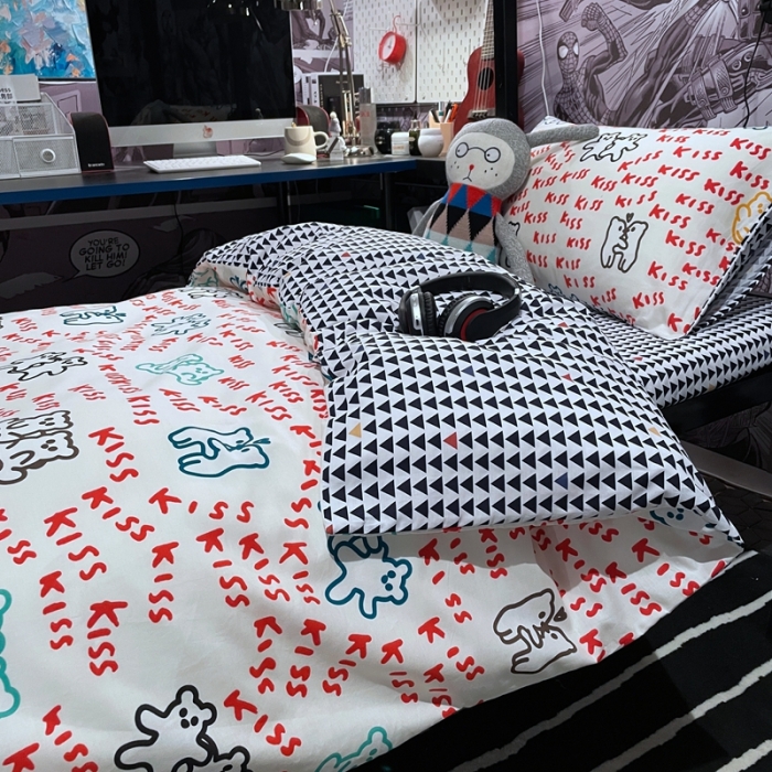 91家纺网 家纺一手货源 找家纺 HL原创 2021新款学生宿舍四件套 好朋友