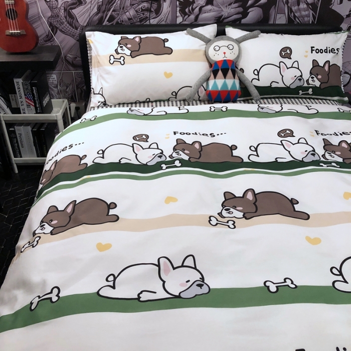 91家纺网 家纺一手货源 找家纺 HL原创 2021新款INS风四件套 亲亲狗