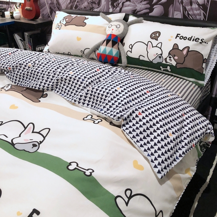 91家纺网 家纺一手货源 找家纺 HL原创 2021新款INS风四件套 亲亲狗