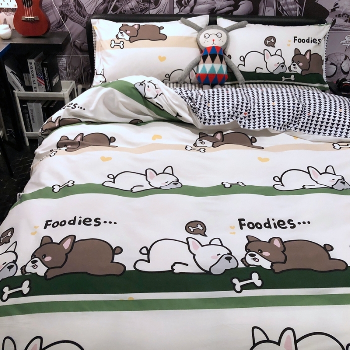 91家纺网 家纺一手货源 找家纺 HL原创 2021新款INS风四件套 亲亲狗