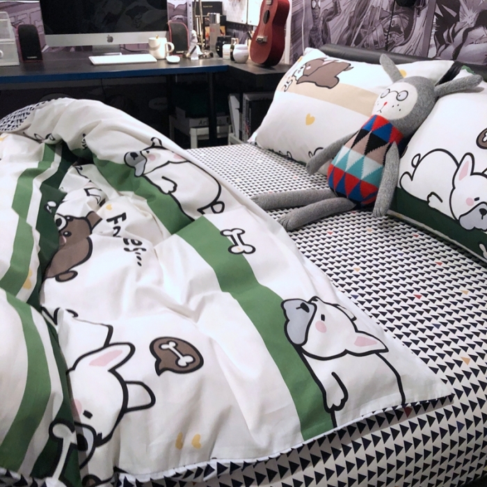 91家纺网 家纺一手货源 找家纺 HL原创 2021新款INS风四件套 亲亲狗