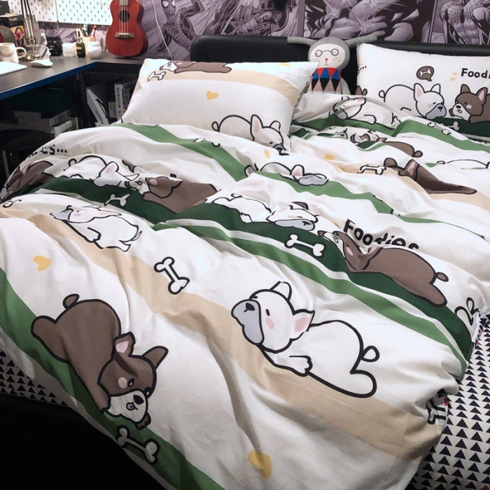 91家纺网 家纺一手货源 找家纺 HL原创 2021新款INS风四件套 亲亲狗