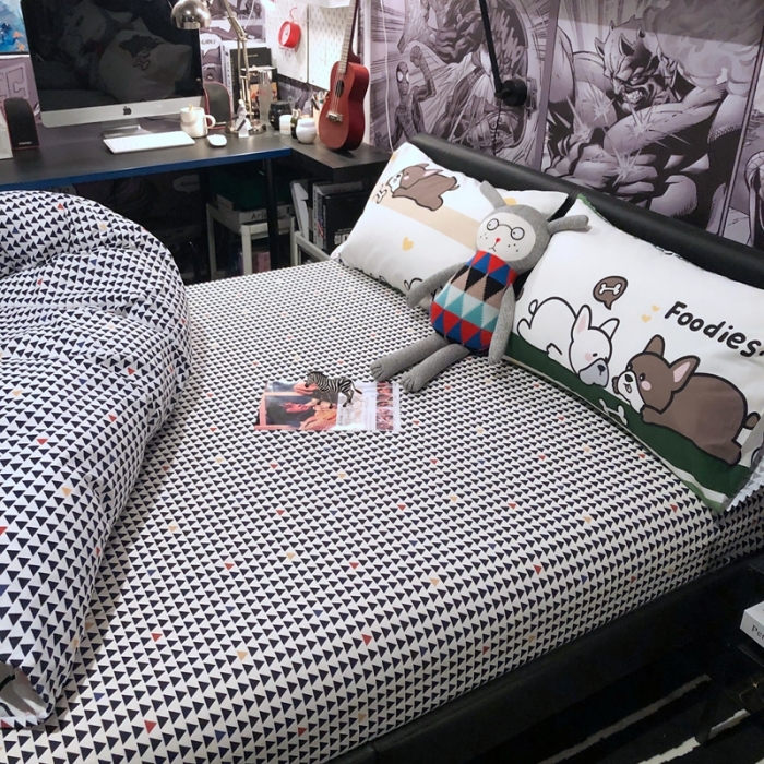 91家纺网 家纺一手货源 找家纺 HL原创 2021新款INS风四件套 亲亲狗