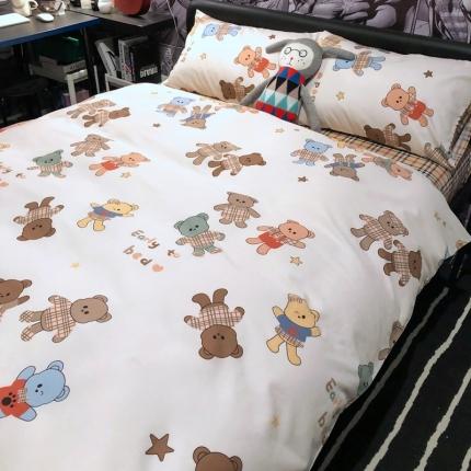 91家纺网 家纺一手货源 找家纺 HL原创 2021新款INS风四件套 曲奇熊