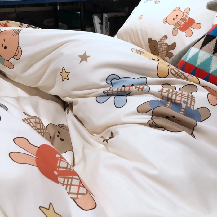 91家纺网 家纺一手货源 找家纺 HL原创 2021新款INS风四件套 曲奇熊