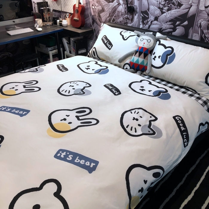 91家纺网 家纺一手货源 找家纺 HL原创 2021新款INS风四件套 帅帅猫