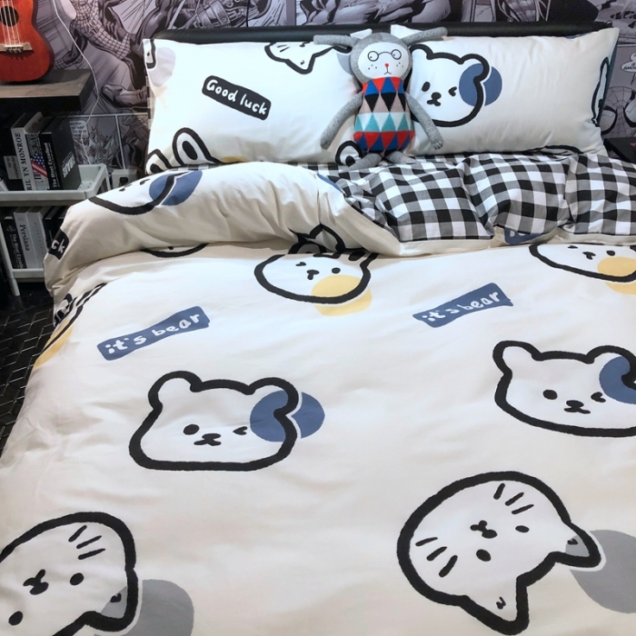 91家纺网 家纺一手货源 找家纺 HL原创 2021新款INS风四件套 帅帅猫