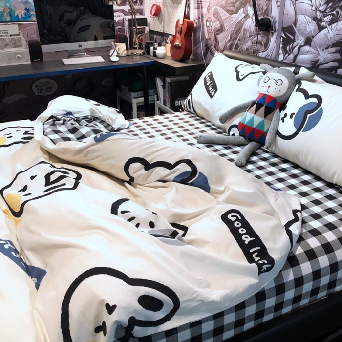 91家纺网 家纺一手货源 找家纺 HL原创 2021新款INS风四件套 帅帅猫