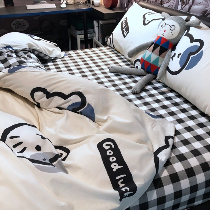 91家纺网 家纺一手货源 找家纺 HL原创 2021新款INS风四件套 帅帅猫