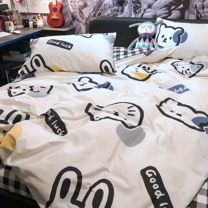 91家纺网 家纺一手货源 找家纺 HL原创 2021新款INS风四件套 帅帅猫