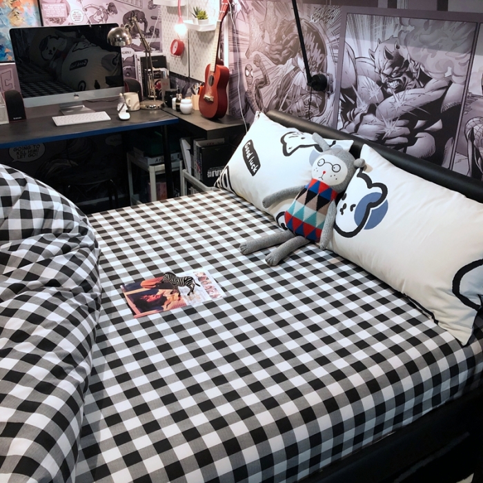 91家纺网 家纺一手货源 找家纺 HL原创 2021新款INS风四件套 帅帅猫