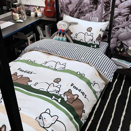 HL原创 2021新款学生宿舍四件套 亲亲狗