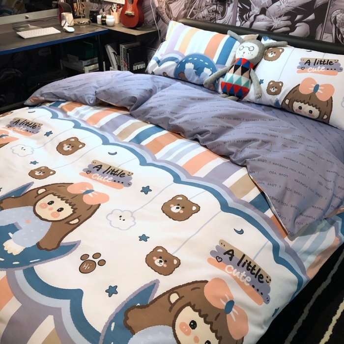 91家纺网 家纺一手货源 找家纺 HL原创 2021新款INS风四件套 丫丫