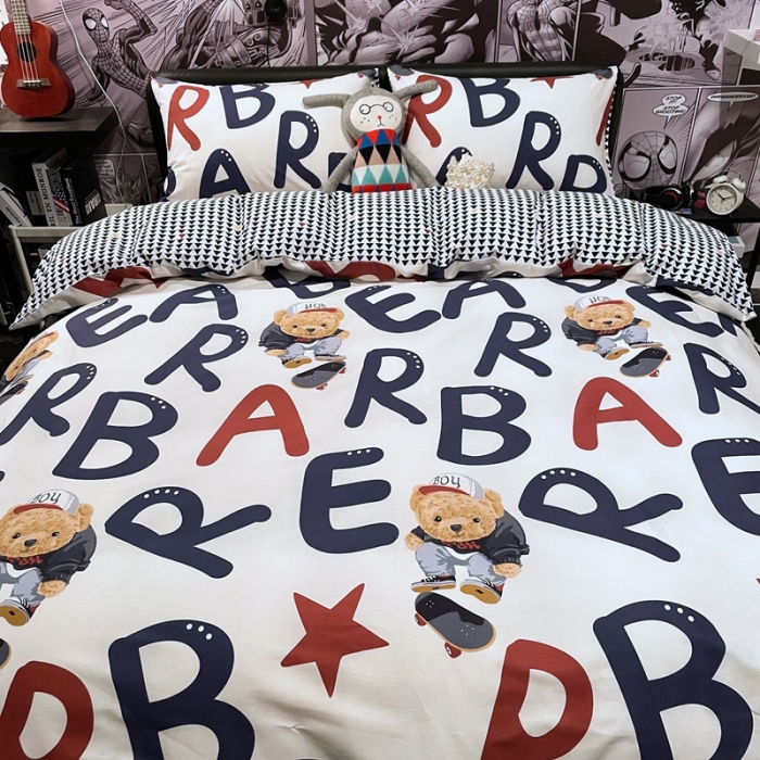 91家纺网 家纺一手货源 找家纺 HL原创 2021新款INS风四件套 字母熊