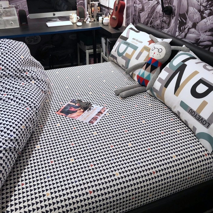 91家纺网 家纺一手货源 找家纺 HL原创 2021新款INS风四件套 字母游戏