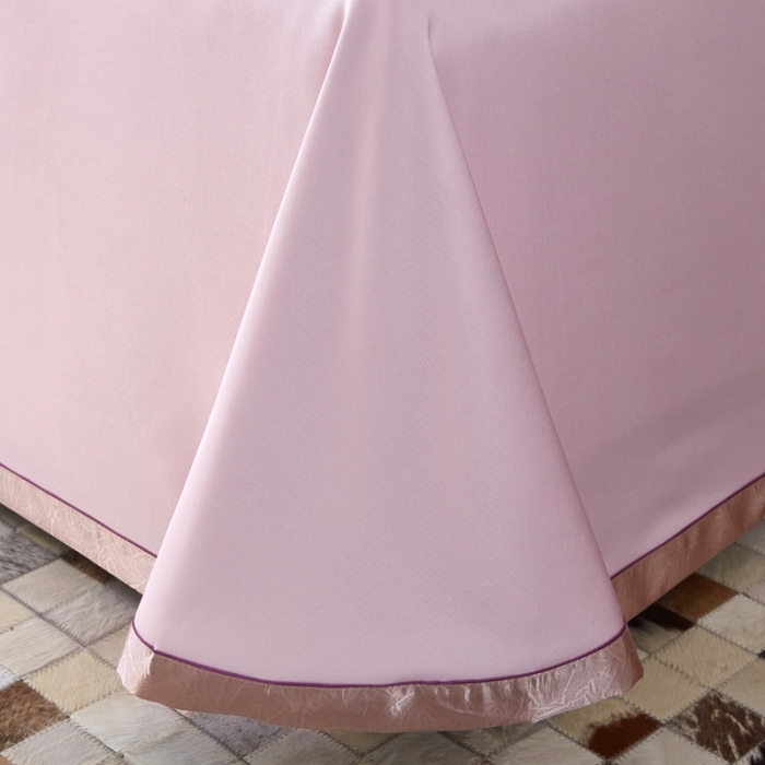 91家纺网 家纺一手货源 找家纺 威克凯丽 2023新款竹语天丝软凉席定位款 芙花瑶（雅粉）